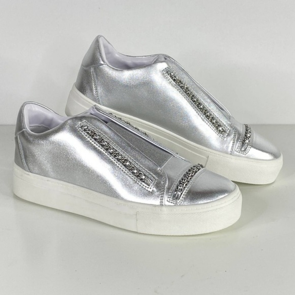 Karl Lagerfeld Crissie Silver Platform Sneaker